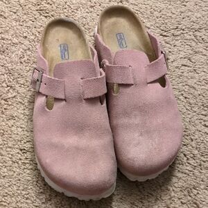 Pink Suede Birkenstock Clogs Size 7 (38)